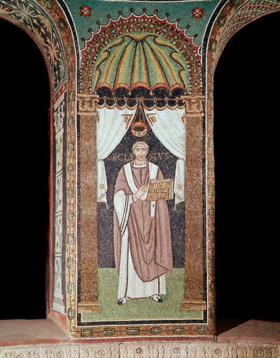 De bisschop ecclesia (Detail) door Byzantine School