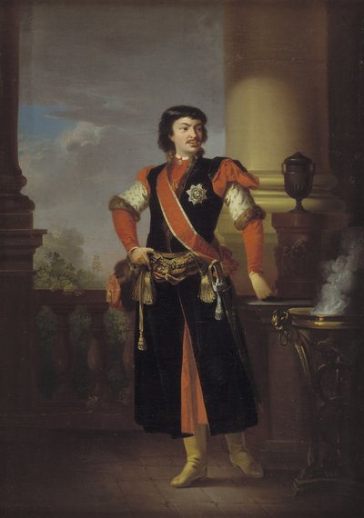 Portret van Graaf Rzewuski, Poolse Ambassadeur in Denemarken door C.A. Lorentzen