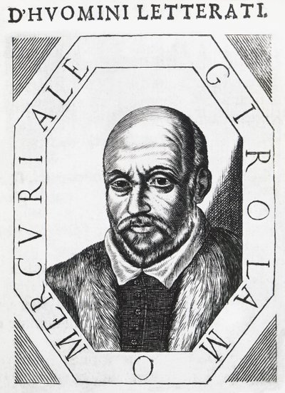 Portret van Girolamo Mercuriale (1530-1606), Italiaanse arts en filosoof, pentekening door J.B. and Brown J. Rowbotham