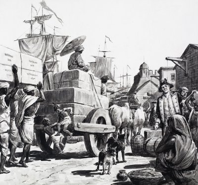 A Levering van goederen aan de pakhuizen van de Oost-Indische Compagnie door C.L. Doughty