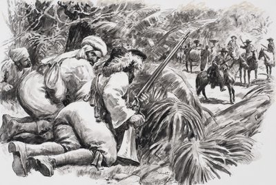 Gewapende mannen in jungle door C.L. Doughty