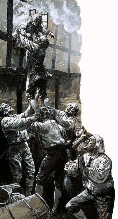 Redding van de jonge John Wesley (gouache op papier) door C.L. Doughty