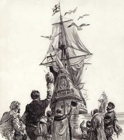 De gouden hinde (gouache op papier) door C.L. Doughty