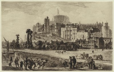 Windsor Kasteel in de Achttiende Eeuw (gravure) door C.O. Murray