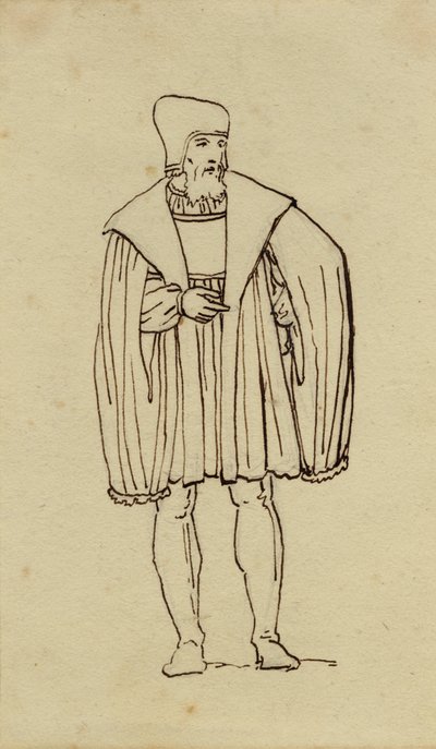 Kostuumstudie uit de 16e eeuw door Christoffer Wilhelm Eckersberg
