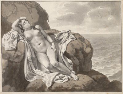 Andromeda vastgeketend aan een rots door Christoffer Wilhelm Eckersberg