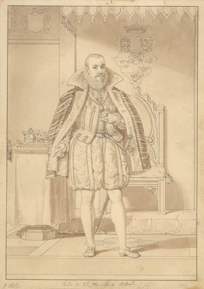 Frederik II in kroningsgewaad door Christoffer Wilhelm Eckersberg