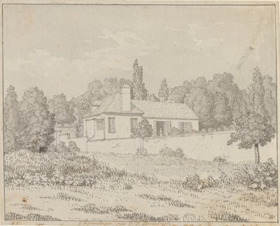 Het huis van Jean Jacques Rousseau in de paleistuin van Ermenonville door Christoffer Wilhelm Eckersberg