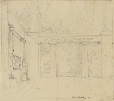 Partij uit de tuin van Villa Borghese met Porta Ægiziana, Rome door Christoffer Wilhelm Eckersberg