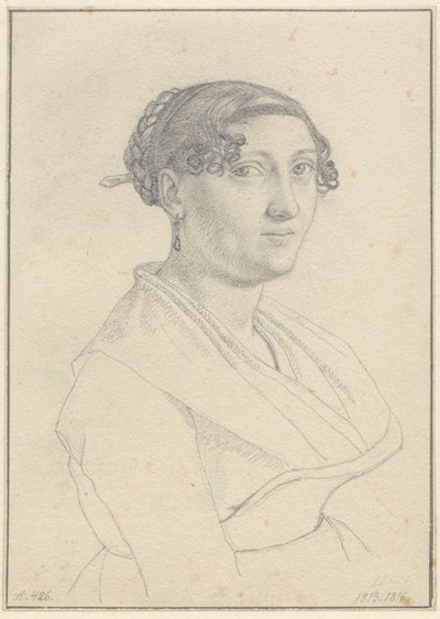 Portret van een Romeinse vrouw, en face naar rechts door Christoffer Wilhelm Eckersberg