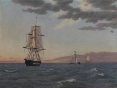 De Korvet "Galathea" die Hulp Stuurt naar de Brig "St Jean" door Christoffer Wilhelm Eckersberg