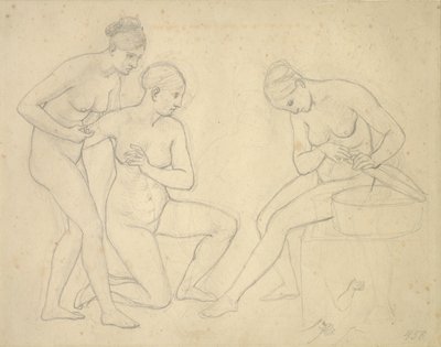 Schets voor het schilderij van de dochters van Cekrops door Christoffer Wilhelm Eckersberg