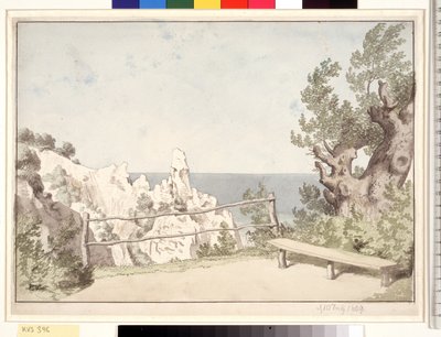 Uitzicht vanaf Møns Klint bij Sommerspiret door Christoffer Wilhelm Eckersberg
