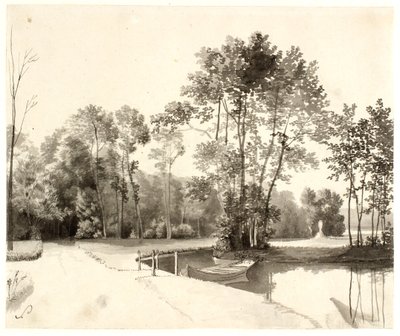 Gezicht op de Sanderumgaard-tuin door Christoffer Wilhelm Eckersberg