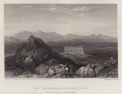 De Areopagus of Marsheuvel, met de Tempel van Theseus Athene door C. (after) Stanfield