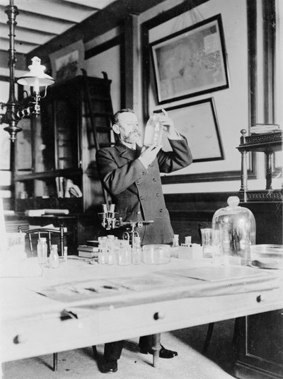 Honoré Charles Grimaldi, Prins Albert van Monaco in zijn studeerkamer door C. Chusseau Flaviens