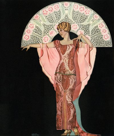 Art Deco Schoonheid met een Waaier door Coles Phillips door C. Coles Phillips