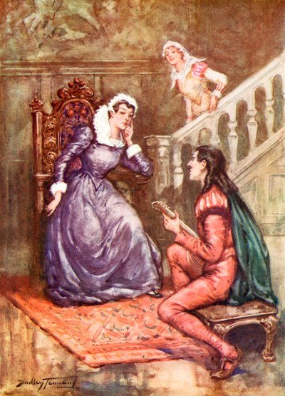David Rizzio: De muzikant die de gunst van een koningin won (kleur litho) door C. Dudley Tennant
