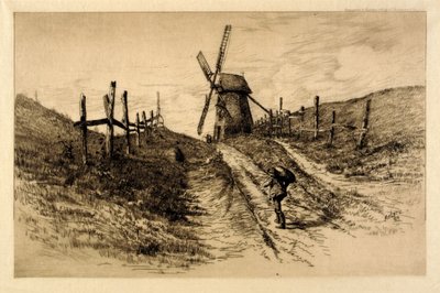 (Landschap met windmolen) door C. F. William Mielatz