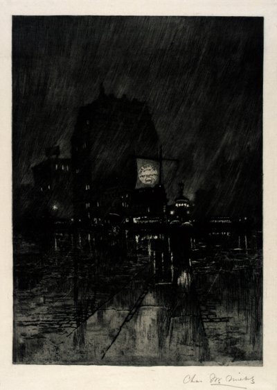 Regenachtige nacht, Madison Square door C. F. William Mielatz