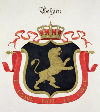 Wapens van de Belgische Koninklijke Familie, uit een collectie aquarellen gepubliceerd in Duitsland, c.1830-33 door C. Hildebrandt