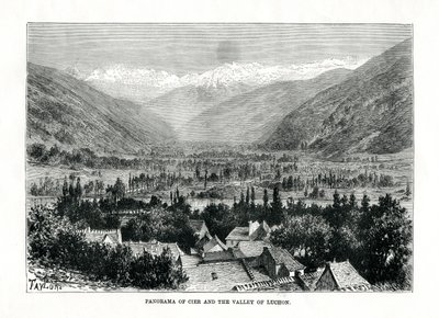 Cier en de vallei van Bagneres-de-Luchon, Frankrijk, c1879 door C. Laplante