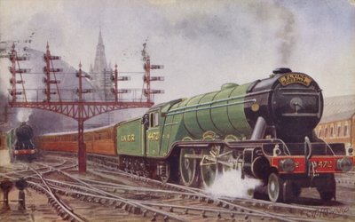 Londen en Noordoostelijke Spoorweg Flying Scotsman trein vertrekt van Kings Cross Station, Londen door C. T. Howard