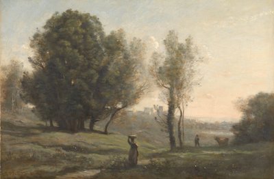 Landschap Souvenir van Les Landes door Camille Corot