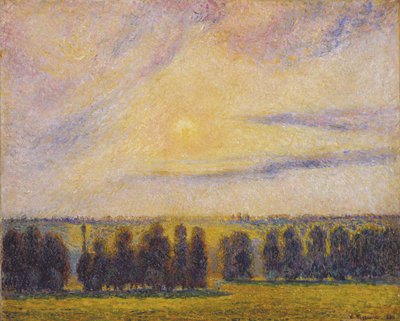 Zonsondergang bij Éragny, 1890 door Camille Jacob Pissarro