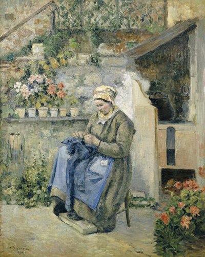 De vrolijke moeder, 1874 door Camille Jacob Pissarro