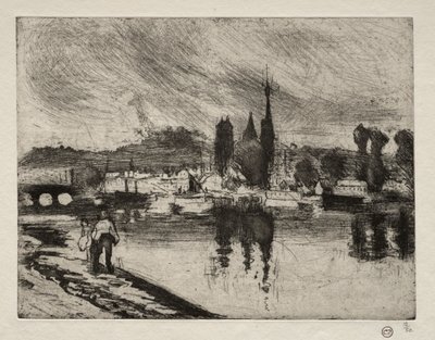 Uitzicht op Rouen door Camille Jacob Pissarro