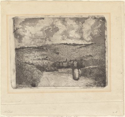 Een Vrouw die langs een Landweg loopt La Femme sur la Route, 1879 door Camille Pissarro