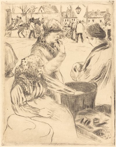 Kastanjeverkopers door Camille Pissarro