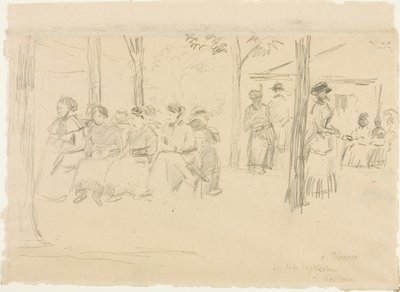 Feest in Pontoise door Camille Pissarro