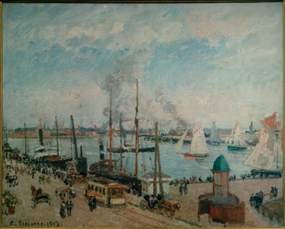 Haven van Le Havre bij vloed door Camille Jacob Pissarro