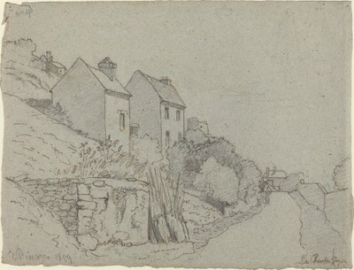 Huizen bij een Weg door Camille Pissarro