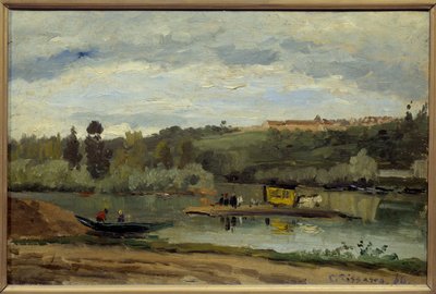De veerboot bij La Varenne Saint Hilaire door Camille Jacob Pissarro