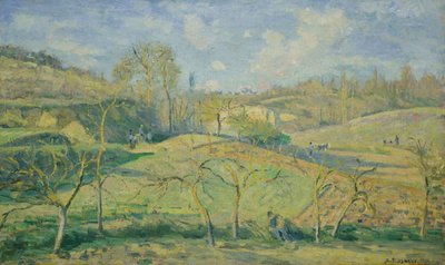Maart zon, Pontoise door Camille Pissarro