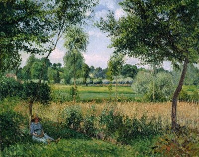 Ochtendzonlicht effect, Eragny door Camille Pissarro