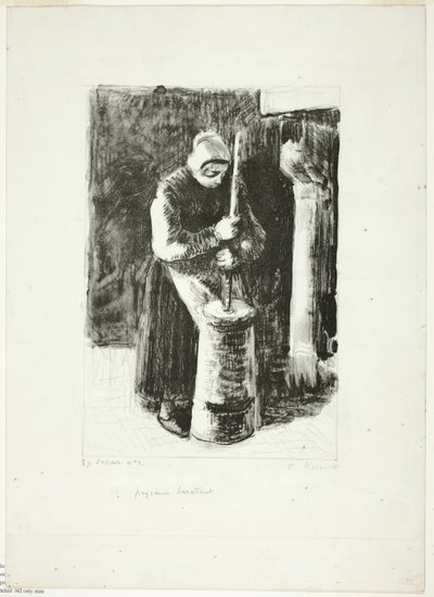 Boerin die melk karnet door Camille Pissarro