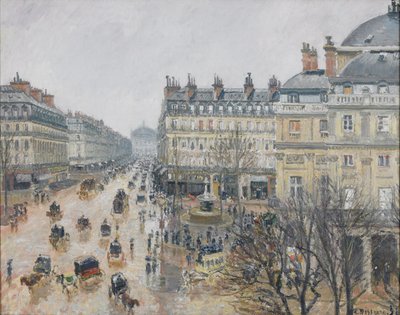 Place du Théâtre Français, Parijs: Regen door Camille Jacob Pissarro
