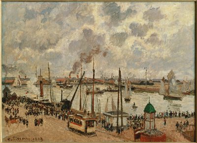 Port du Havre ... (olieverf op doek) door Camille Pissarro