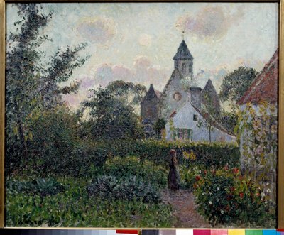 De kerk van Knocke in België door Camille Jacob Pissarro