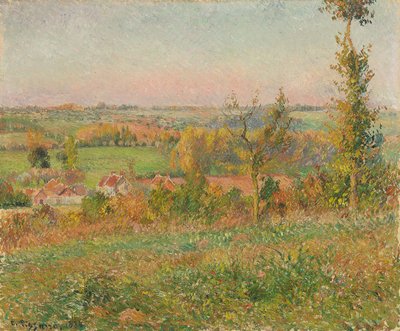 De heuvels van Thierceville gezien vanaf de landweg, omgeving van Eragny, 1884 door Camille Jacob Pissarro