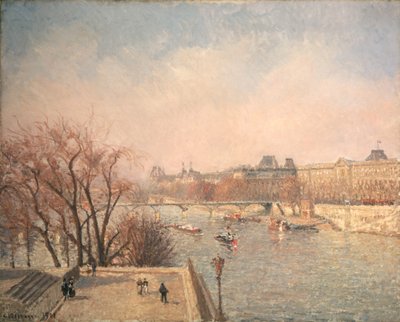 Het Louvre: Ochtend door Camille Pissarro