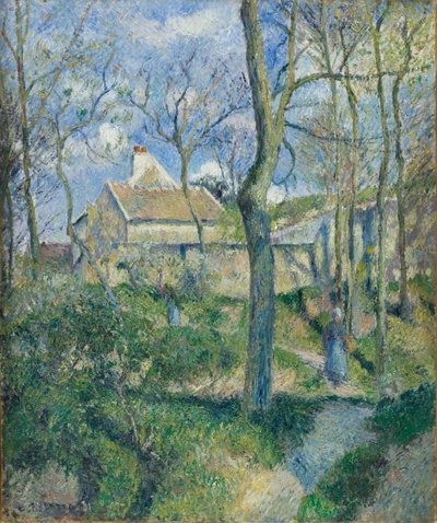 De weg naar Les Pouilleux, Pontoise door Camille Pissarro