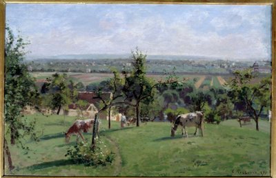 De hellingen van de Vesinet. Schilderij door Camille Pissarro (1830-1903) door Camille Jacob Pissarro