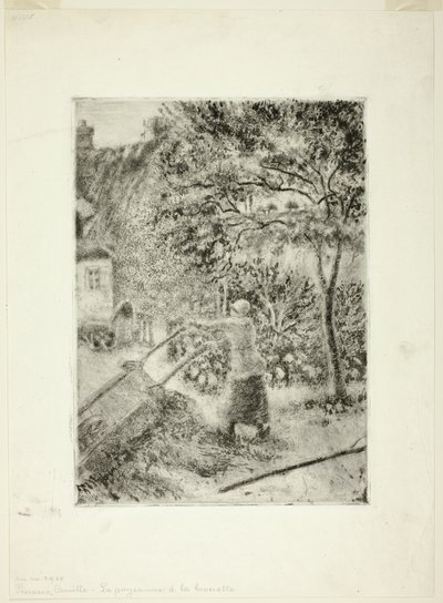 Vrouw Leegt een Kruiwagen door Camille Pissarro
