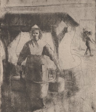 Vrouw bij een Put, 1891 door Camille Pissarro