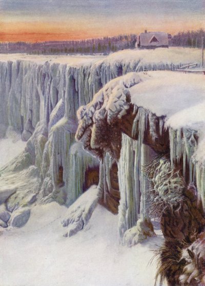 Niagara Falls bevroren in de winter (ingekleurde foto) door Canadian Photographer